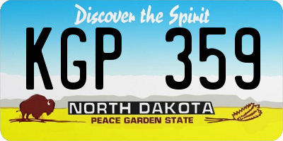 ND license plate KGP359