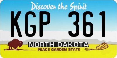 ND license plate KGP361