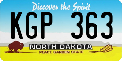 ND license plate KGP363