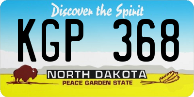 ND license plate KGP368