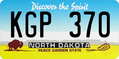 ND license plate KGP370