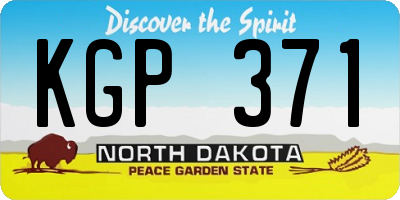 ND license plate KGP371