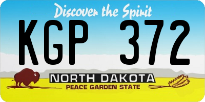 ND license plate KGP372
