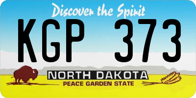 ND license plate KGP373