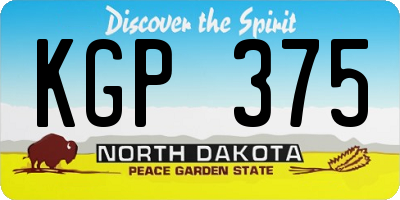 ND license plate KGP375