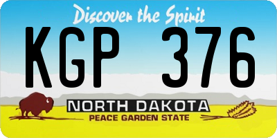 ND license plate KGP376