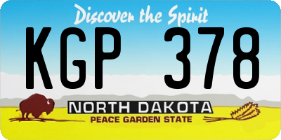 ND license plate KGP378