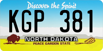 ND license plate KGP381