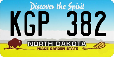 ND license plate KGP382