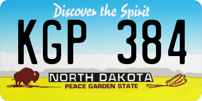 ND license plate KGP384
