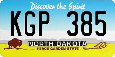 ND license plate KGP385