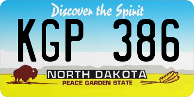 ND license plate KGP386