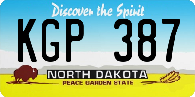 ND license plate KGP387