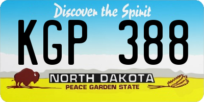 ND license plate KGP388
