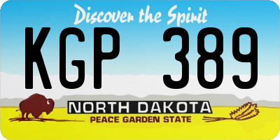 ND license plate KGP389