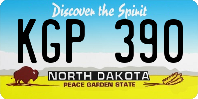 ND license plate KGP390