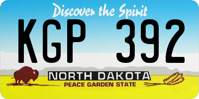 ND license plate KGP392