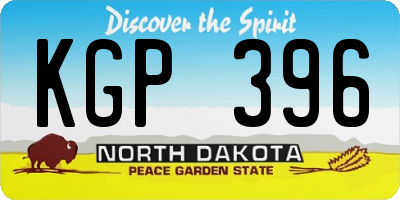 ND license plate KGP396