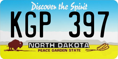 ND license plate KGP397