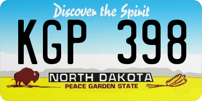 ND license plate KGP398