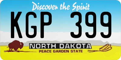 ND license plate KGP399