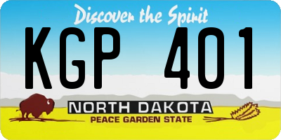 ND license plate KGP401