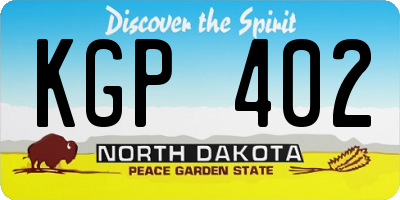 ND license plate KGP402