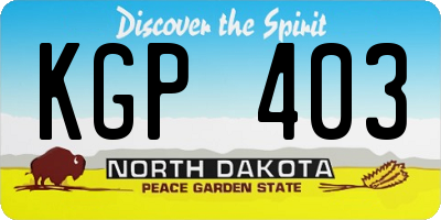ND license plate KGP403