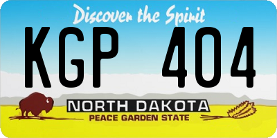 ND license plate KGP404
