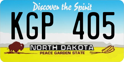 ND license plate KGP405