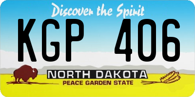 ND license plate KGP406