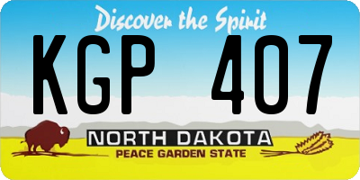 ND license plate KGP407