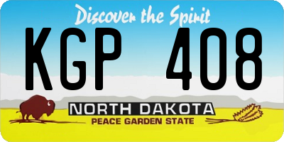 ND license plate KGP408