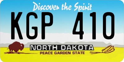 ND license plate KGP410