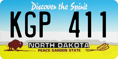 ND license plate KGP411