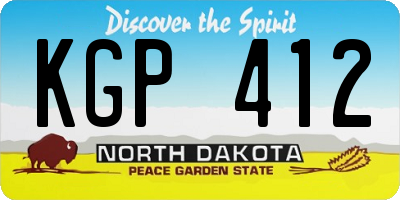 ND license plate KGP412