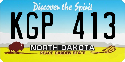 ND license plate KGP413