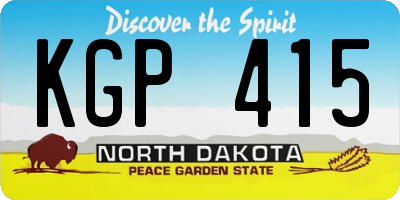 ND license plate KGP415