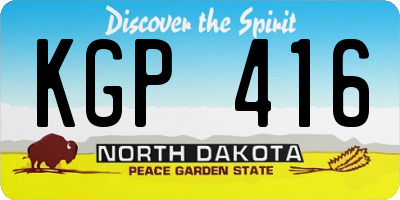 ND license plate KGP416