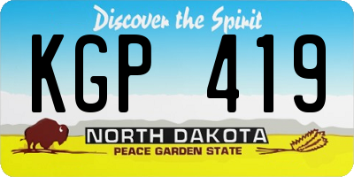 ND license plate KGP419
