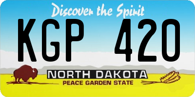 ND license plate KGP420