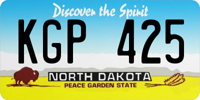 ND license plate KGP425
