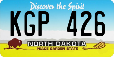 ND license plate KGP426
