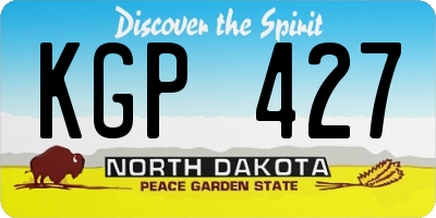 ND license plate KGP427