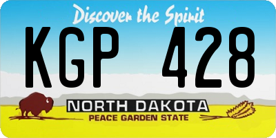ND license plate KGP428