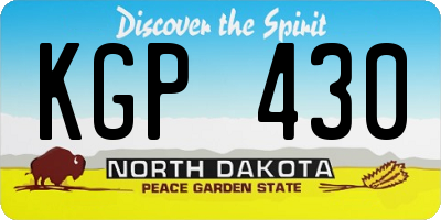 ND license plate KGP430