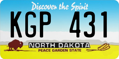 ND license plate KGP431