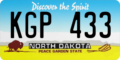 ND license plate KGP433