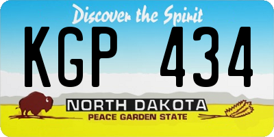 ND license plate KGP434