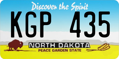 ND license plate KGP435